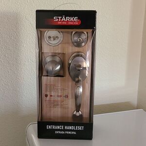 NEW Starke Office Home Entrance Gray Silver Handleset door knob homegood keys